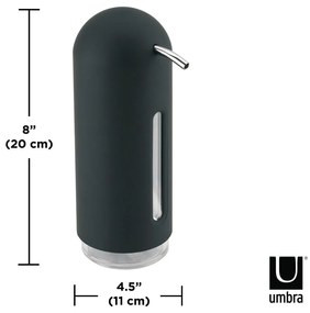 Dispenser di sapone in plastica nera da 350 ml Penguin - Umbra