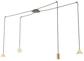 Sospensione Moderna Decentrata Frigg 4 Luci Oro