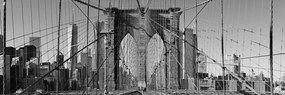 Stampa su tela – Ponte di Manhattan a New York in bianco e nero
