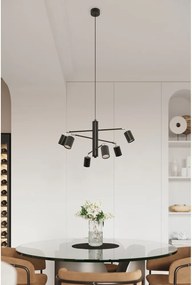 Lampadario nero in metallo Virta – Sollux