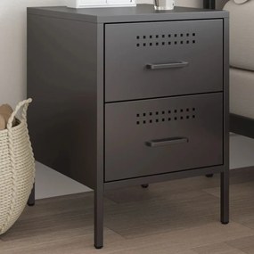 Comodino Nero 36x39x50,5 Cm İn Acciaio /