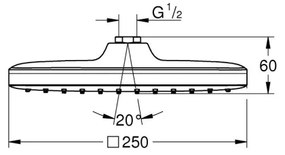 GROHE 26695000 - Soffione doccia VITALIO COMFORT 250 × 250 mm cromo lucido