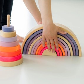Grimm's - Arcobaleno - puzzle in legno - rosa neon