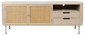 Tavolo TV in rattan crema 150x55 cm Amaya - White Label