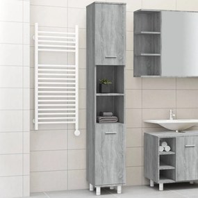 Armadietto Bagno Grigio Sonoma 30x30x179cm İn Legno Multistrato /