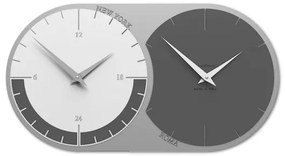 CalleaDesign Orologio World clock a 2 fusi – grigio quarzo