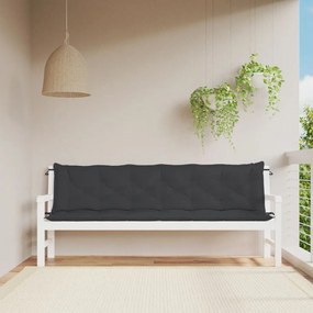 Cuscini Per Panca 2 Pz Neri 200x50x7 Cm İn Tessuto Oxford /