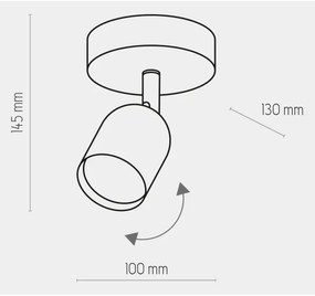 Faretto TOP 1xGU10/10W/230V oro/nero