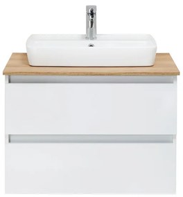 Mobile da bagno sotto lavabo Balu bianco L 75 x H 53 x P 49 cm 2 cassetti, lavabo non incluso