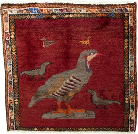 Gabbeh Tappeto persiano 60 x 60 Rosso (Iran) Annodato A Mano