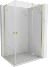 Mexen Mist-H L Duo cabina doccia apribile destra 70 x 100 cm, trasparente, oro spazzolato - 8A5L-070L-100P-55-00