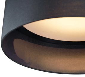 Plafoniera moderna nera trasparente 40cm incl. LED dimmerabile a 3 livelli - Sue