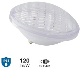 Lampada LED PAR56 20W da piscina 12VAC/DC 120lm/W No Flickering Colore Bianco Freddo 5.700K