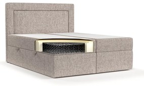 Letto boxspring marrone chiaro con contenitore 160x200 cm Imagine - Maison de Rêve