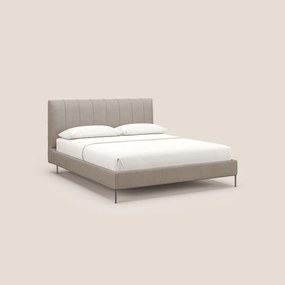 Calliope letto imbottito piedini alti completamente sfoderabile in tessuto smacchiabile T17 beige