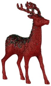 Statua Decorativa Renna di Natale Rosso Plastica 15 x 45 x 30 cm (2 Unità)