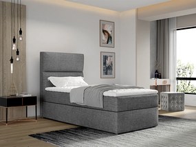 Letto singolo boxspring Atlanta - Tessuto grigio