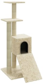 Albero per gatti con tiragraffi in sisal crema 92 cm