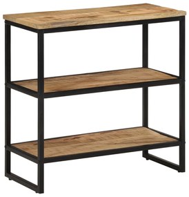 Tavolo Consolle 70x35x70 Cm İn Legno Massello Di Mango Grezzo /
