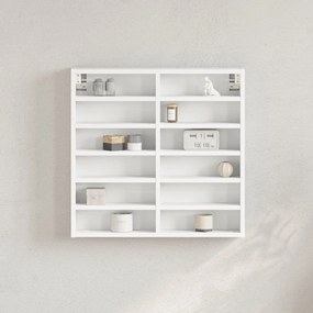 Armadietto Con Vetrina Bianco 60x8,5x58 Cm Legno Multistrato /