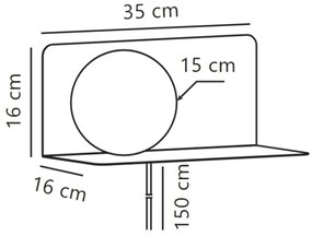 Nordlux - Applique con mensola LILIBETH 1xE14/25W/230V nero