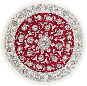 Nain Tappeto persiano 150x150 Rosso (Iran) Annodato A Mano