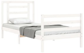 Giroletto con testiera bianco small single legno massello