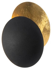 Applique da parete moderna nera con oro - Sunrise