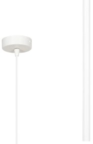 Lampadario 1 Luce Moderno Selter Acciaio Bianco E Paralume A Cilindro Sottile