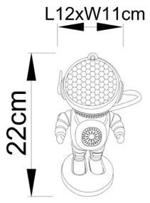 Globo 28084 - Lampada da tavolo LED RGB COSMO LED/6W/5V astronauta bianca