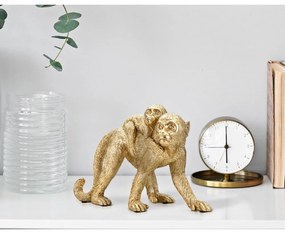 Statuetta in poliresina altezza 18,5 cm Monkey Mom - Mauro Ferretti