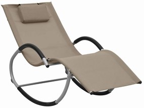 Lettino Prendisole Con Cuscino Grigio Talpa İn Textilene /
