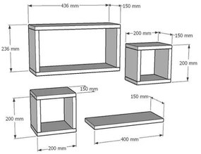 Set Di Mensole A Parete Effetto Legno Con Cubi Effetto Legno Alma