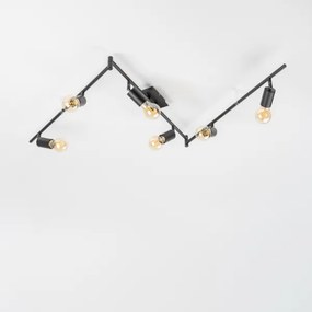 Plafoniera con 6 faretti LED 6xE27/6,5W/230V nera