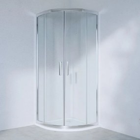 Box doccia con ingresso angolare scorrevole Easy quadrante L 90 x L 90 x H 190 cm in vetro, sp. 6 mm vetro senza finitura / trasparente cromo