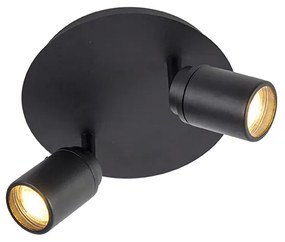 Faretti bagno moderno nero 2 luci IP44 - DUCHA