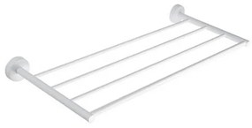 Kamalu - portsalviette a 4 barre 60 cm in acciaio inox bianco opaco | mira-b