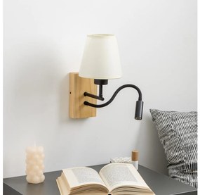 Brilagi - Applique a LED NUBILA WOOD 1xE27/25W/230V + LED/3W quercia/color crema