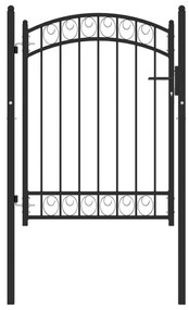 Cancello Per Recinzione Ad Arco İn Acciaio 100x125 Cm Nero /
