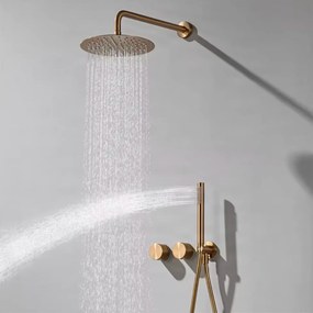 Sistema doccia da incasso ELITE EDITION BCS1343 in ottone, multigetto, in più finiture tra cui oro spazzolato e nero opaco — Oro rosa spazzolato