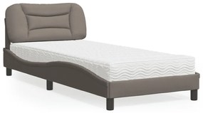 Letto con materasso tortora 80x200 cm in tessuto