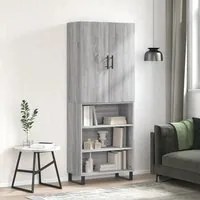 Credenza Grigio Sonoma 69,5x34x180 cm in Legno Multistrato 3196097