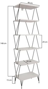 Libreria BALABAN 165x48 cm bianco/nero