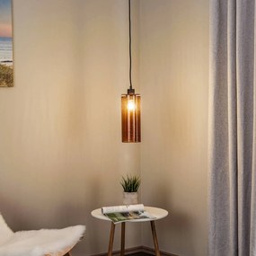 Solbika Lighting Lampada a sospensione Soda cilindro in vetro ambra Ø 12 cm