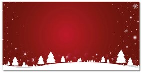 Quadro acrilico Albero di Natale Fiocchi di neve festivi 100x50 cm