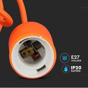 Lampadario su filo 1xE27/60W/230V arancione