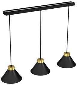 Lampadario su corda DEMET 3xE27/60W/230V nero/dorato