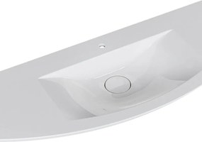 Lavabo da incasso semicircolare in marmo bianco H 5 cm