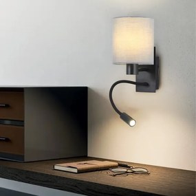 Brilagi - LED Lampada flessibile da muro NUBILA 1xE27/25W/230V + LED/3W nero/grigio