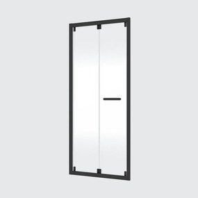 Porta doccia Easy 90 cm, H 190 cm in vetro, spessore 6 mm satinato nero